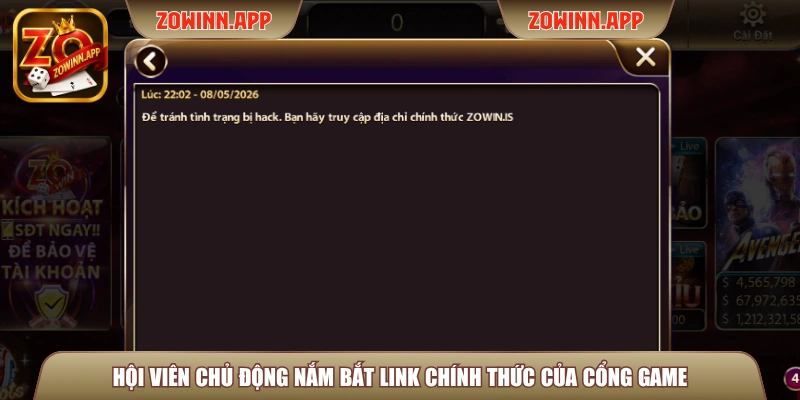Hội viên chủ động nắm bắt link chính thức của cổng game